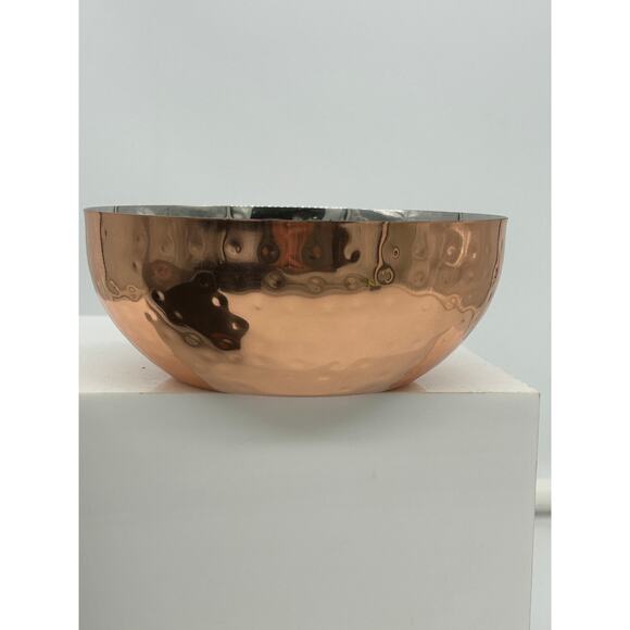 Godinger Copper Hammered Round Stainless Steel 6" Nut Candy Potpourri Bowl Dish - Picture 6 of 8
